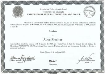 Certificado Medicina UFRGS
